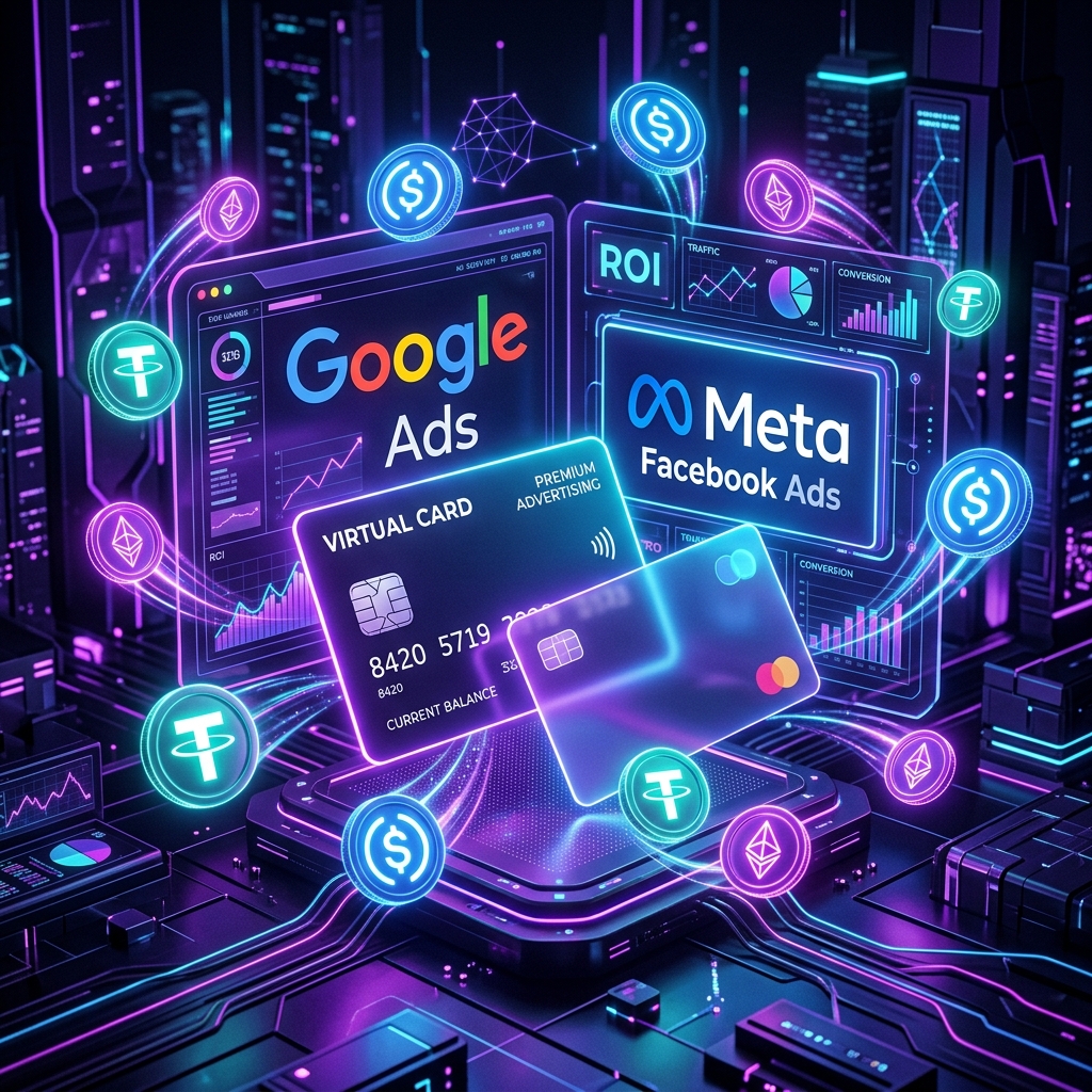 Virtual Credit Cards for Google & Facebook Ads: How to Pay with Crypto Anonymously